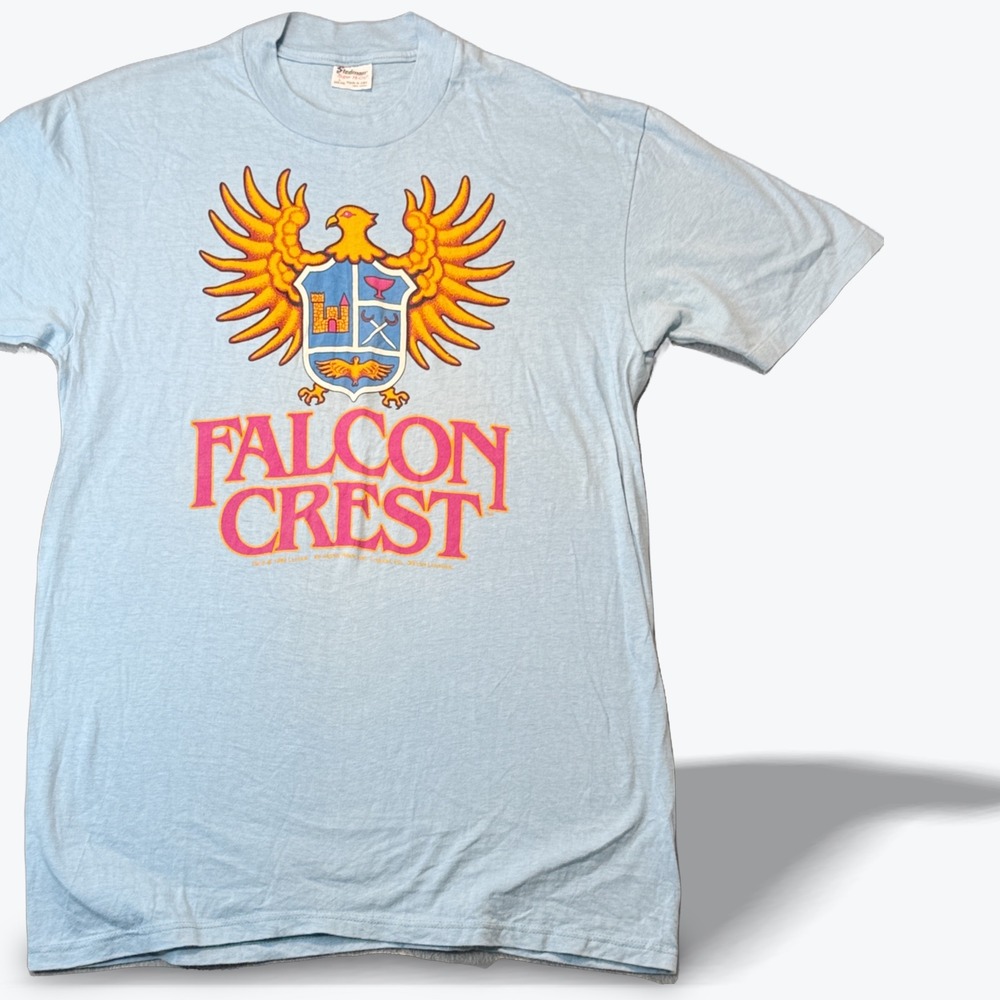 Vtg 1989 Falcon Crest TV T Shirt L Single Stitch Sleeve Stedman Super Hi Cru USA